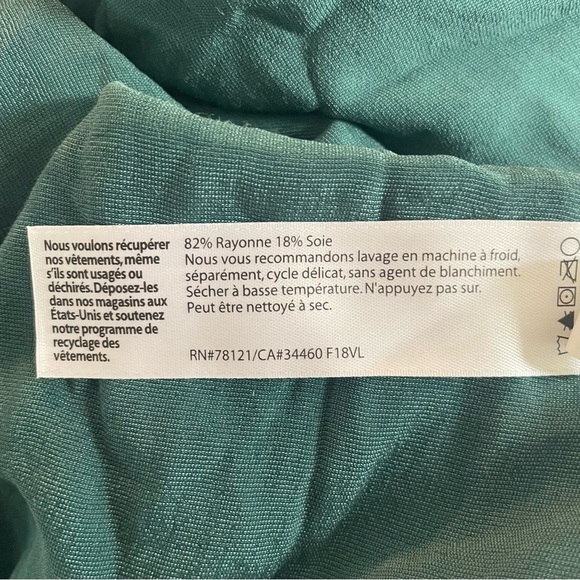 Eileen Fisher NWT Dark Green Velvet Short Sleeved Shirt 20858 - Picture 8 of 10